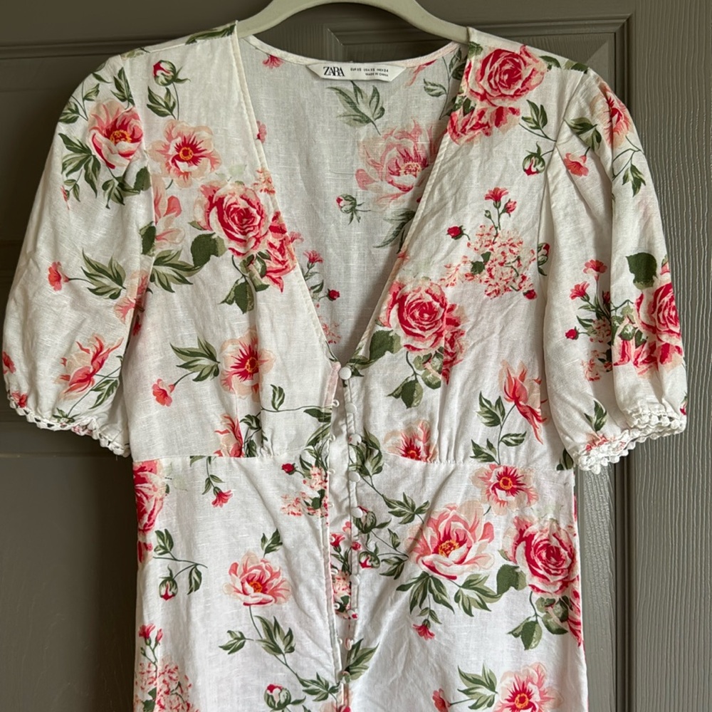 floral linen dress